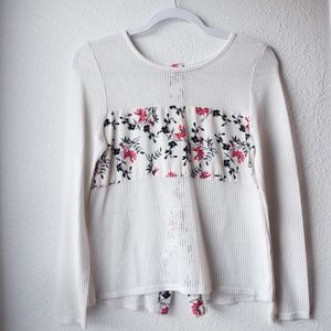 White Fish Net Floral Shirt